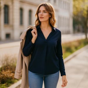 Blusa Blu Navy Donna – Eleganza Casual Chic per Ogni Occasione