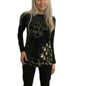 Maglioncino effetto velluto e ciniglia art. Roses