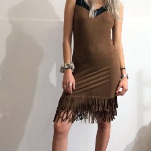 Abito donna aderente con frange mod. indianina