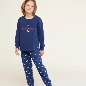 Rif.2375 Pigiama bambino lungo cotone mini dog