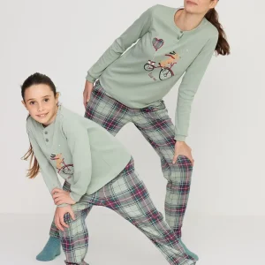 Pigiama bambina/o yuppie christmas in caldo cotone con collo due bottoni