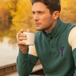 Rif.2954 Pigiama uomo paddy in pile con collo tre bottoni