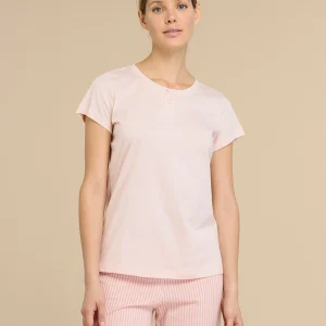 Rif.9203 Pigiama donna in cotone top manica corta conformato