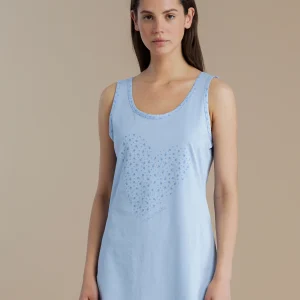 Rif.3363 Abitino donna in cotone con spalla larga e dettaglio cuore articolo little flower conformato