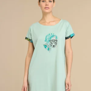 Rif.3196 Abitino donna in cotone e viscosa manica corta articolo tropical