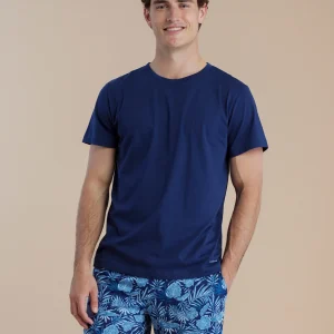 Rif.3077 Pigiama uomo in cotone con top manica corta girocollo e pantalone corto articolo easy