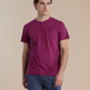 Rif.3064  Pigiama uomo in cotone top manica corta dot