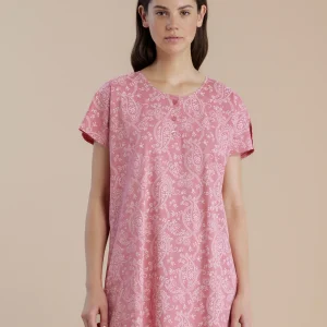 Rif.3357  Camicia da notte donna manica corta collo 3 bottoni articolo cachemire conformato