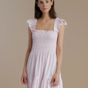 Rif.3243 Abitino donna in cotone con spalla larga articolo vichy