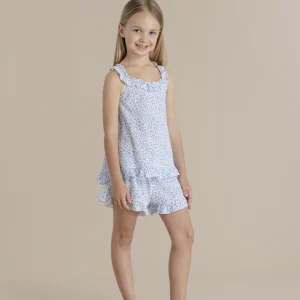 Rif.2498 Pigiama bambina in cotone bretellina violet