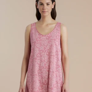 Rif.3366 Camicia da notte donna cotone spalla larga cachemire conformato