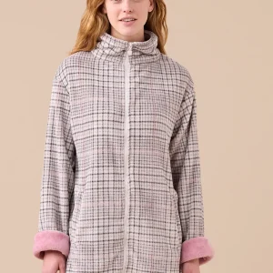 Rif.3076 Vestaglia donna invernale in coral articolo principe di Galles.