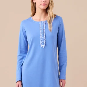 Rif.3402 Camicia da notte donna caldo cotone articolo quadretto