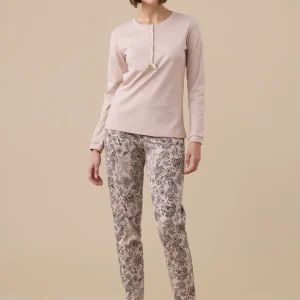 Rif.9434 Pigiama donna caldo cotone calibrato articolo trim