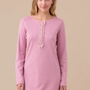 Rif. 3441 Camicia da notte donna calibrata in caldo cotone articolo ricci