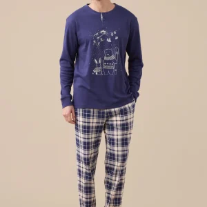 Rif.3154 Pigiama uomo caldo cotone articolo neve