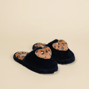 Rif.3105 Pantofola invernale donna in eco-pelliccia articolo heart