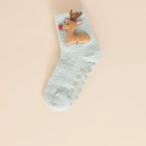 Rif.1431 Calzini antiscivolo bambina/o con applicazione 3D articolo christams