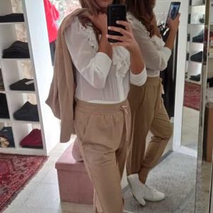 Pantalone lurex oro  con polsino Art. Lux