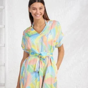 Rif.3078 Abito donna corto viscosa pennellato