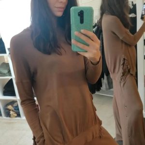 Casacca in maglina lunga con spacchetti e ruches