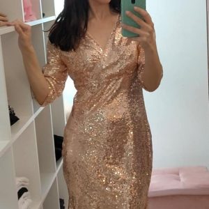 Abito Art. Belle paiettes oro rosato