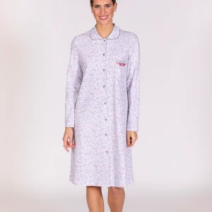 Camicia da notte abbottonata "Fiori" - Donna