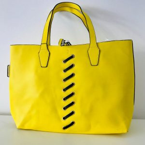 Borsa donna shopping limone o arancio “Via Roma”