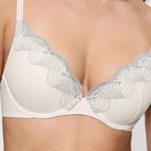 Reggiseno push-up in pizzo bicolore