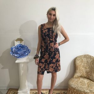 Abito tubino donna in fantasia articolo Fiori di Autunno