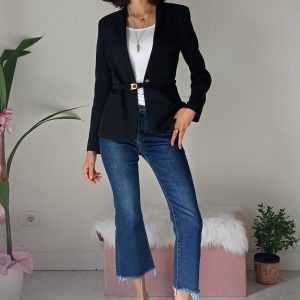 Jeans Cropped Blu da Donna con Frange e Stile Scampanato – Taglie XS a XL