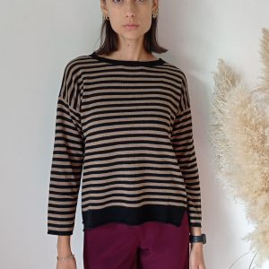 Maglia Morbida a Righe in Misto Cashmere S, M, L