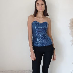 Top Guêpière in Paillettes – Fucsia e Blu