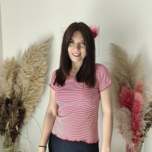 Maglietta a Righe Marinare da Donna – Disponibile in Rosso e Blu, Taglie S, M, L, XL