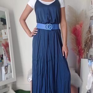 Tuta Maxi in Viscosa Elegante – Disponibile in Blu e Oro