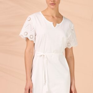 Rif.3307 Abito donna manica corta in cotone sangallo