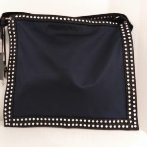 Borsa nera e blu con borchie Via Roma