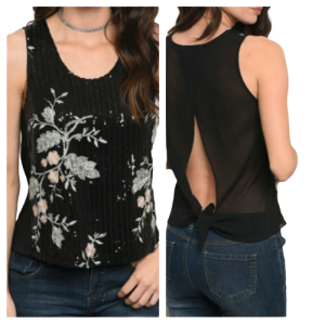 Top con schiena scoperta art. Ricami