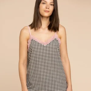 Rif.8758 Pigiama donna top bretellina e pantalone corto cotone parisienne conformato