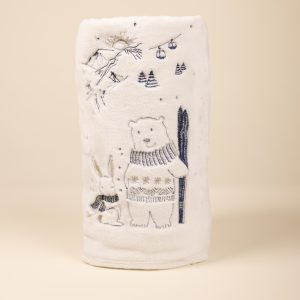 Rif.941 Plaid 130×160 con ricamo coral fleece