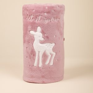 Rif.941 Plaid 130×160 con ricamo coral fleece