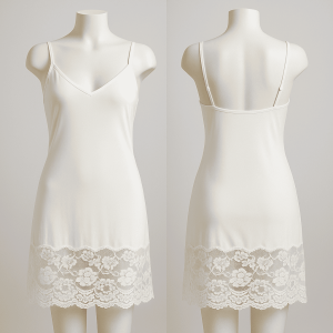 Sottoveste bianca in micromodal con bordo in pizzo alto