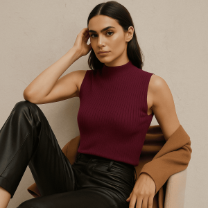 Gilet maglia vinaccia senza maniche  La Strega di Biancaneve