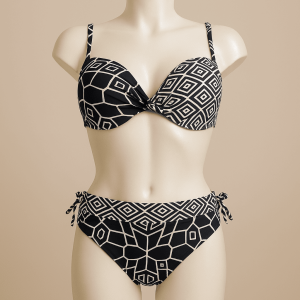 Bikini geometrico nero e bianco