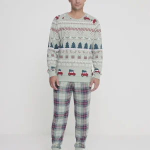 Rif.2934 Pigiama uomo winter car in caldo cotone girocollo