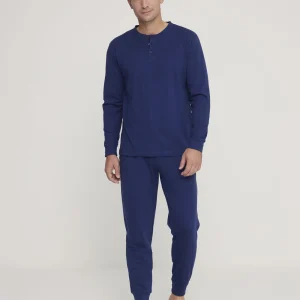 Rif.2935 Pigiama uomo unito in jersey e collo tre bottoni