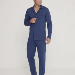 Rif.2937 Pigiama uomo unito in jersey invernale aperto davanti