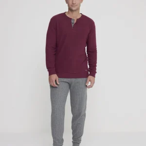 Rif.2943 Pigiama uomo spider in punto milano con collo tre bottoni