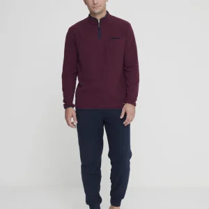 Rif.2961 Completo uomo in pile con collo alto e zip