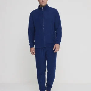 Rif.2964 Completo loungewear uomo almy in pile con zip